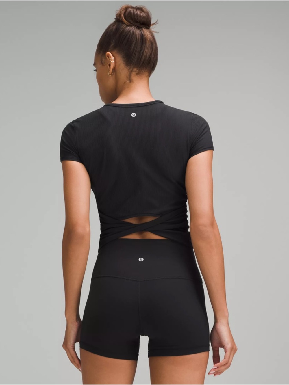 All It Takes Back-Twist Ribbed Short-Sleeve